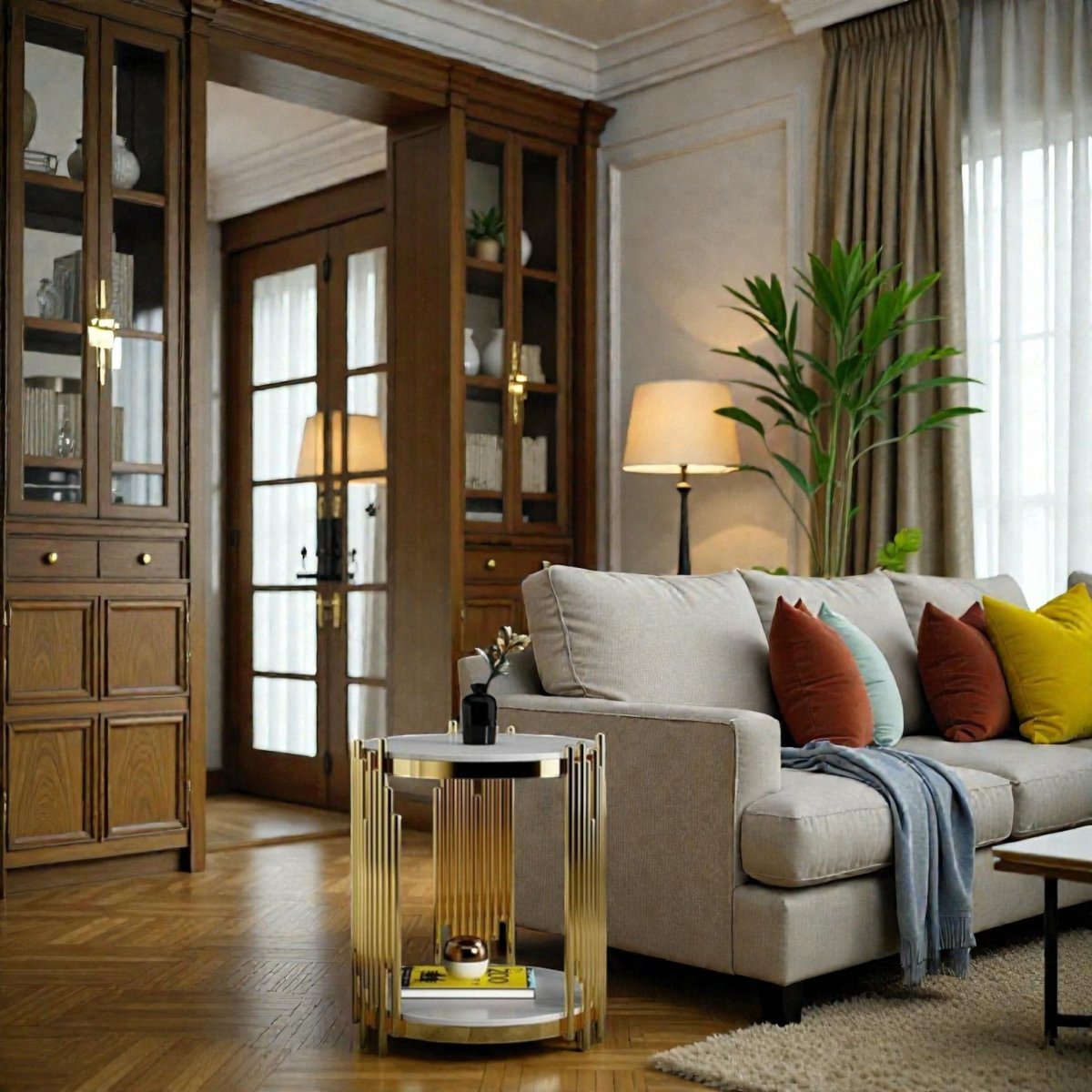 Metalkart Special Alabaster Organ Pipe Side Table