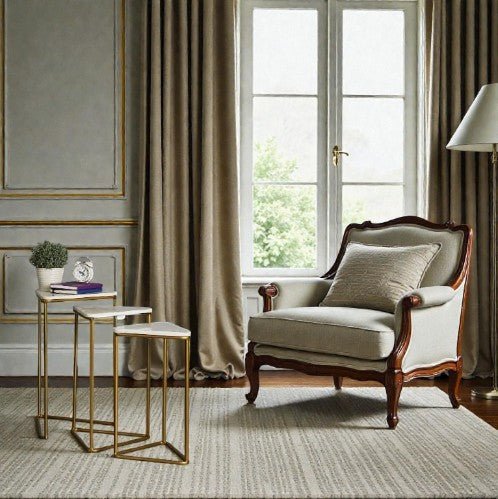 Metalkart Special Anya White & Brass Nesting Tables (Set of 3)