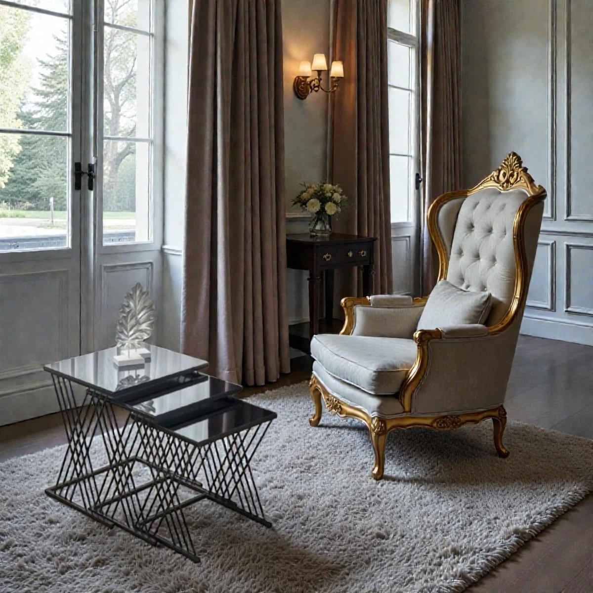 Metalkart Special Gigi Marble Effect Nesting Gold (Trio Set of 3)