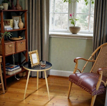 Metalkart Special Gold Frame Tripod Side Table