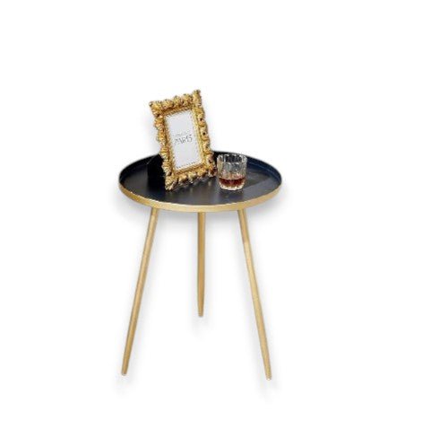 Metalkart Special Gold Frame Tripod Side Table