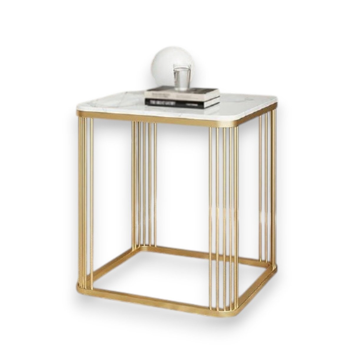 Metalkart Special Gold Geometric Metal Frame Display Table