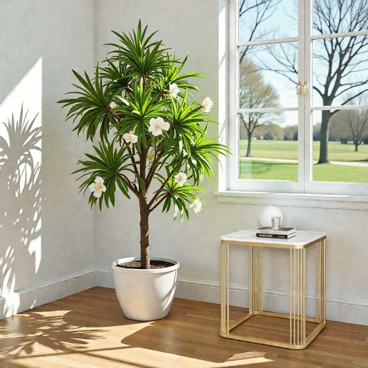 Metalkart Special Gold Geometric Metal Frame Display Table