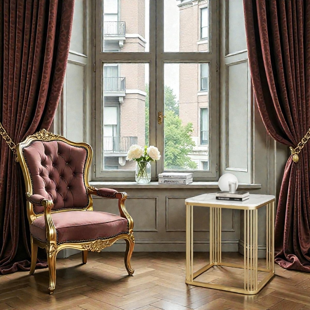 Metalkart Special Gold Geometric Metal Frame Display Table