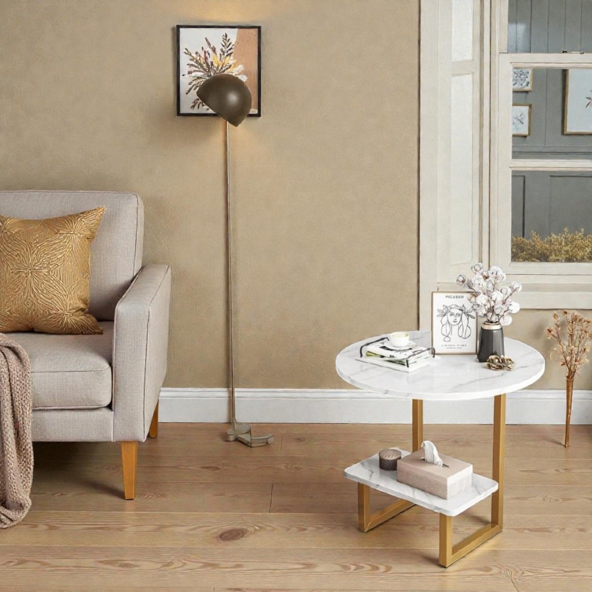 Metalkart Special The Aurora Round/Square Coffee Nook Table