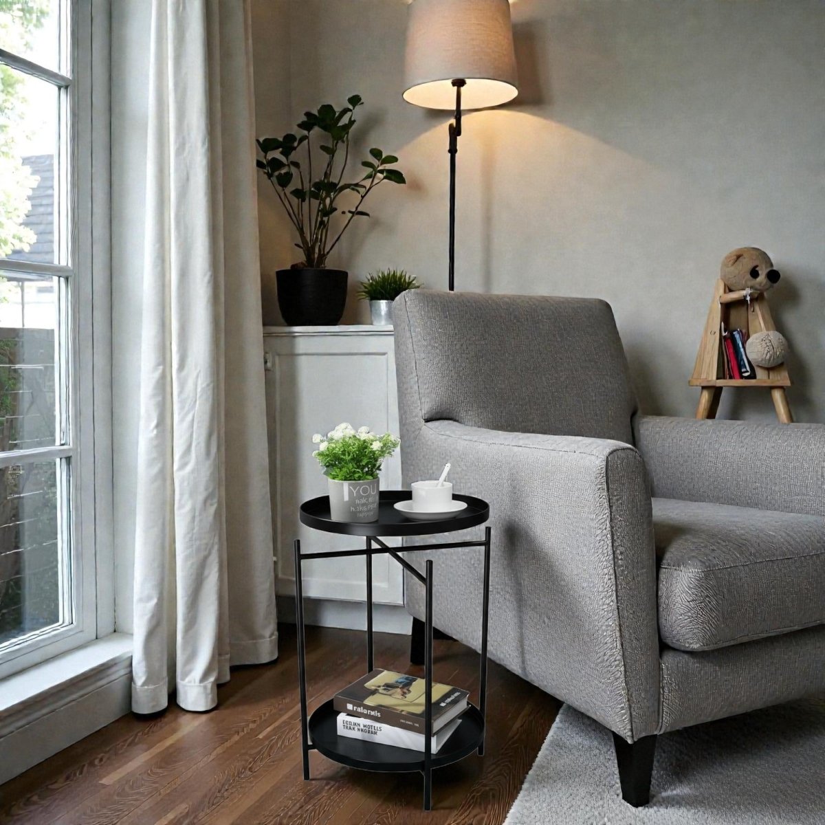 Metalkart Special The Beverage & Book Storage Accent Table