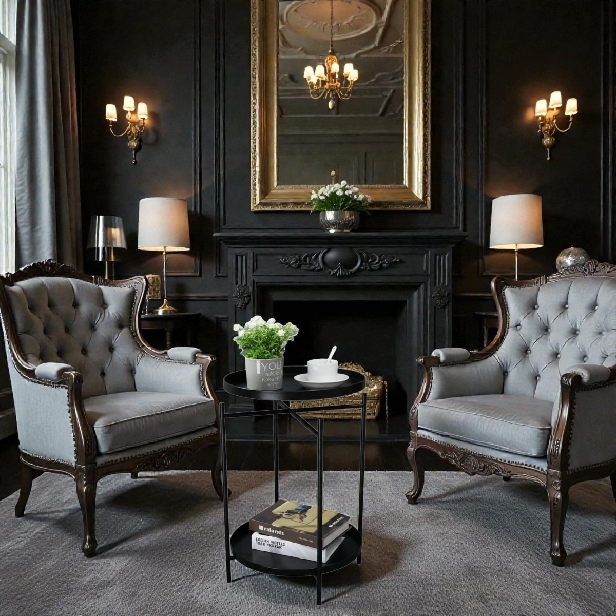 Metalkart Special The Beverage & Book Storage Accent Table