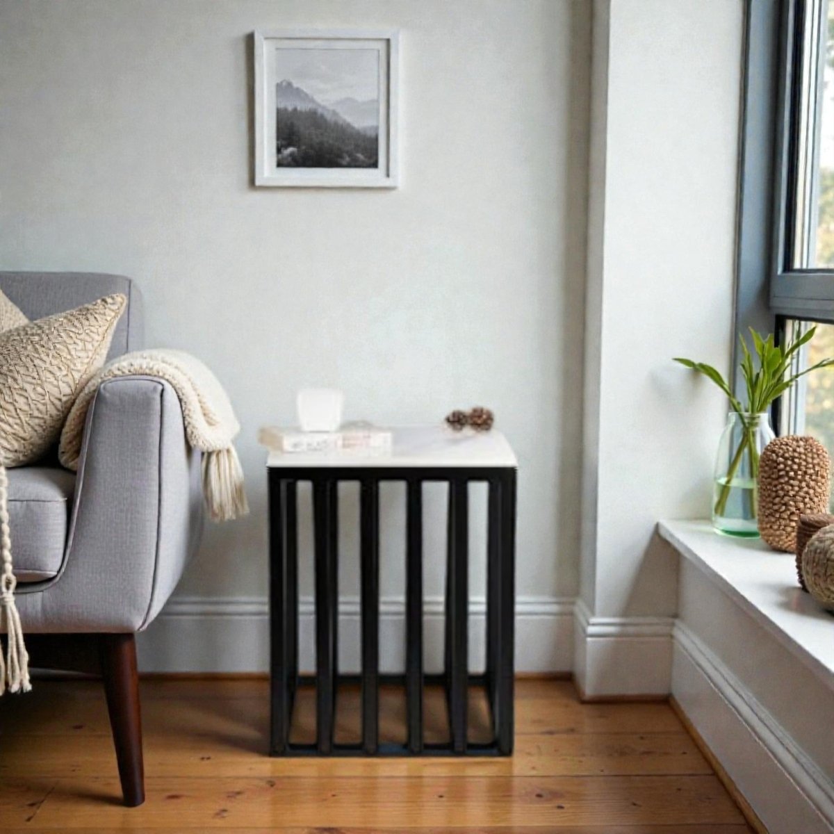 Metalkart Special The Fluted Pedestal Side Table