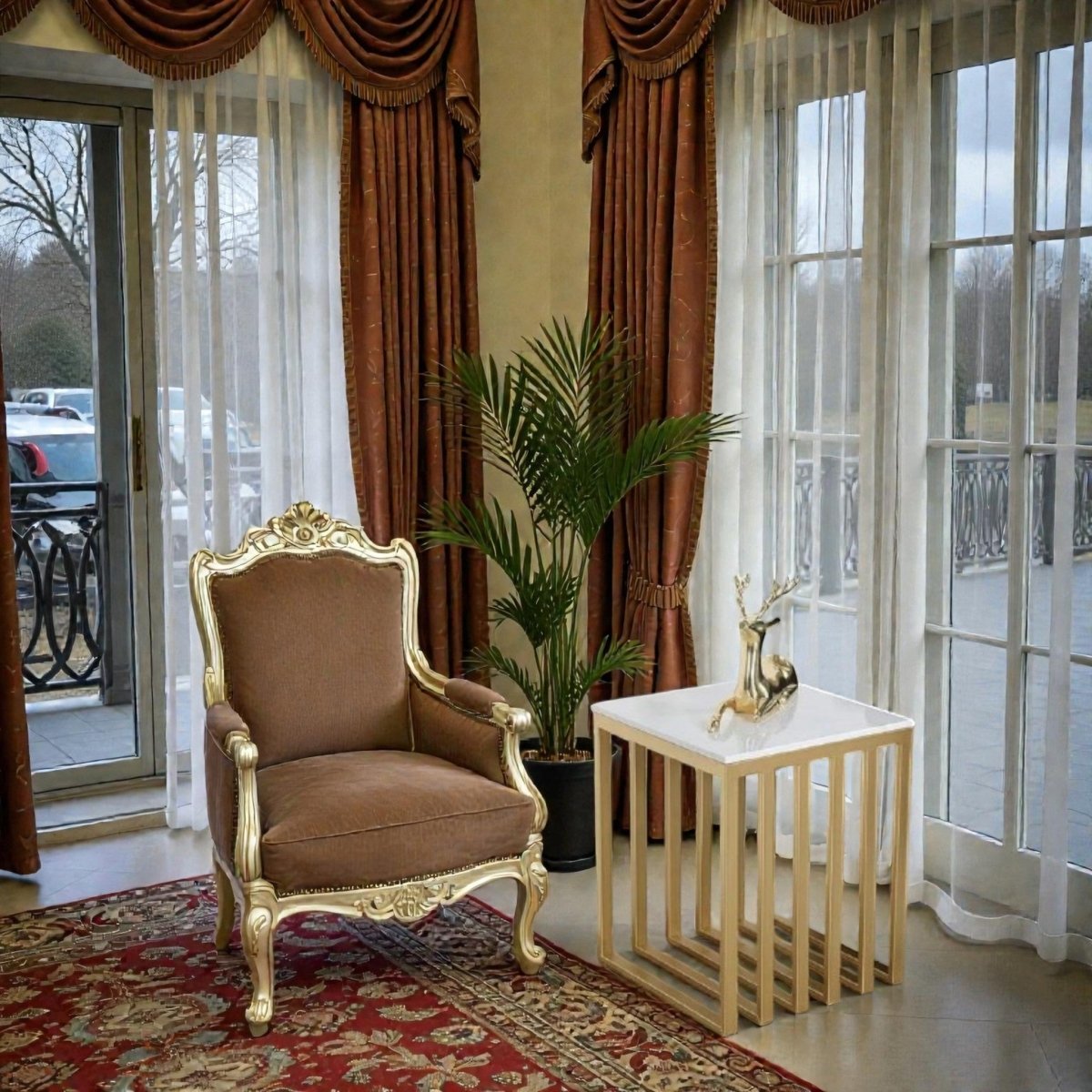 Metalkart Special The Fluted Pedestal Side Table