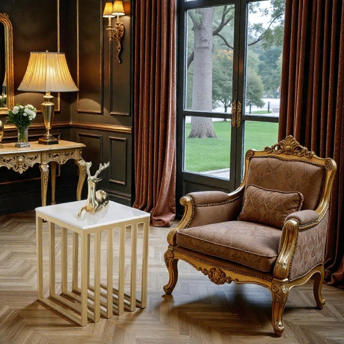 Metalkart Special The Fluted Pedestal Side Table