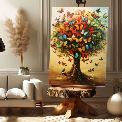 Metalkart Special The Flutterby Flora Canvas Wall Art (24 x 36 Inches)