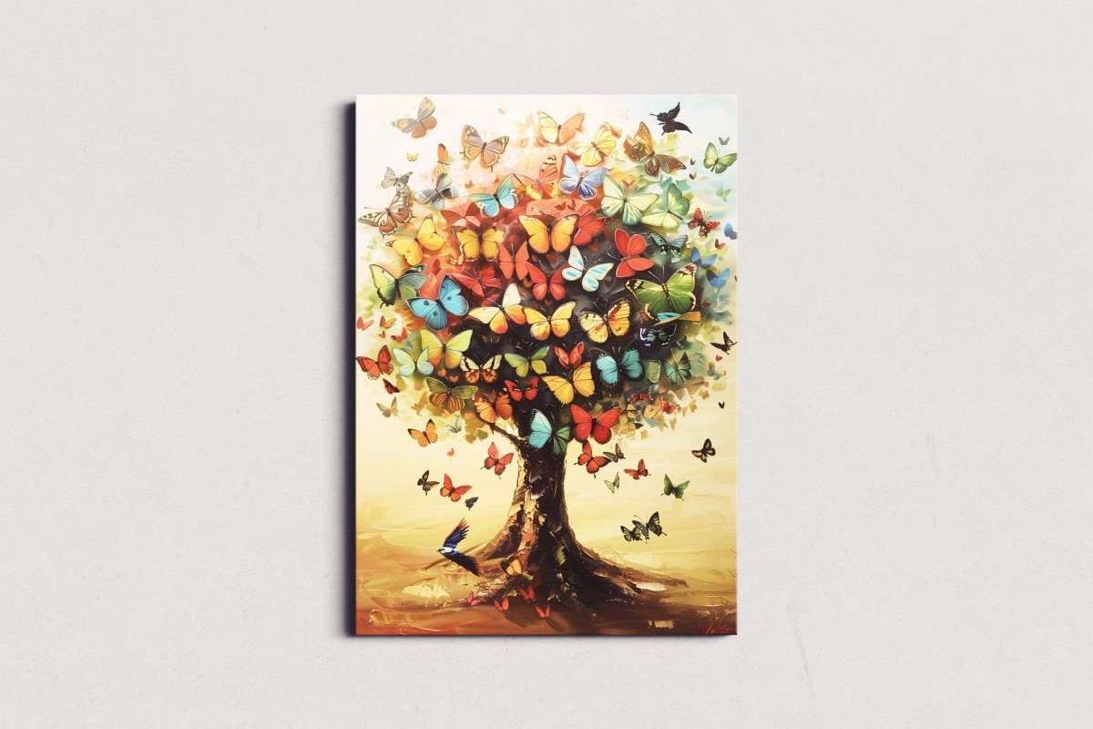 Metalkart Special The Flutterby Flora Canvas Wall Art (24 x 36 Inches)