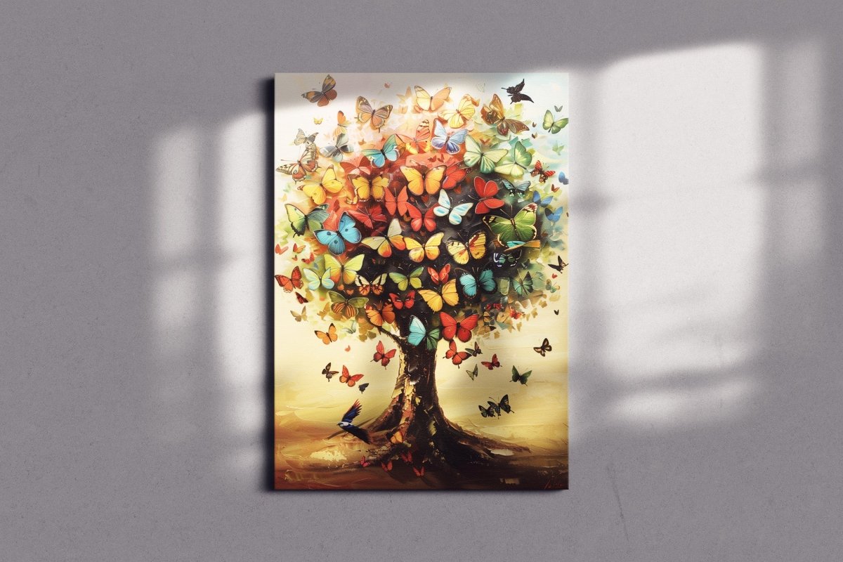 Metalkart Special The Flutterby Flora Canvas Wall Art (24 x 36 Inches)