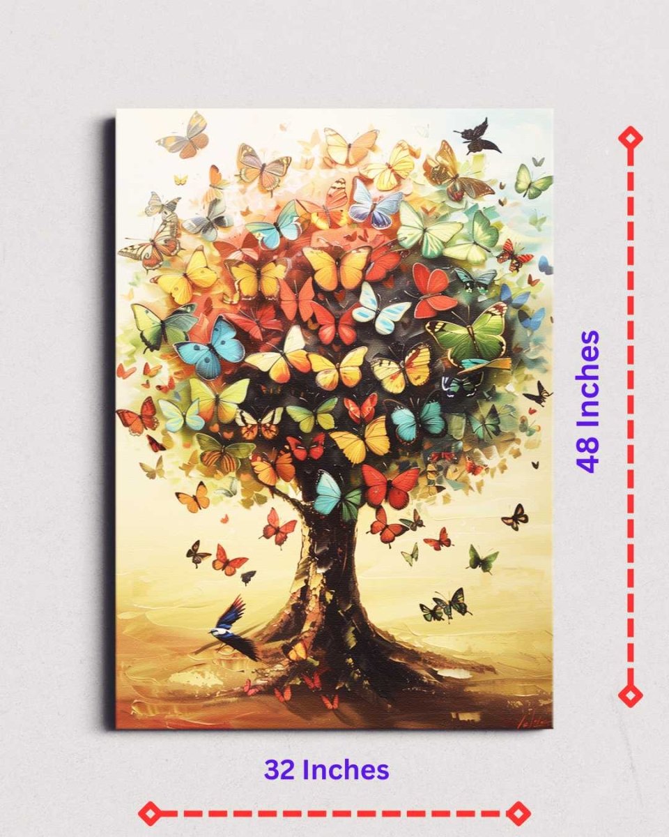 Metalkart Special The Flutterby Flora Canvas Wall Art (24 x 36 Inches)