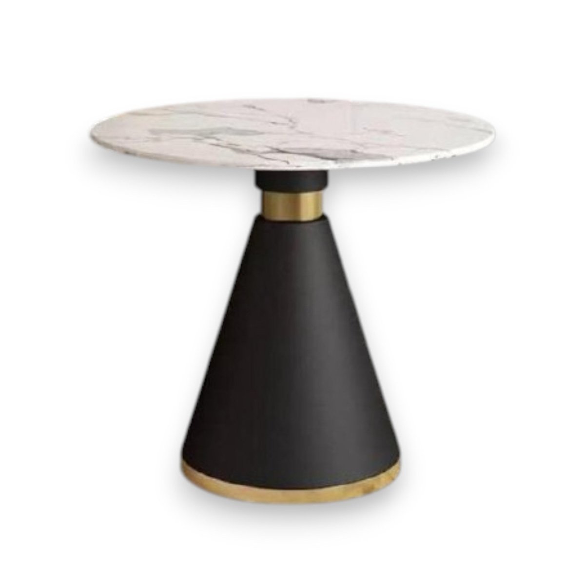 Metalkart Special The 'Geo - Conic' Black & Brass End Table