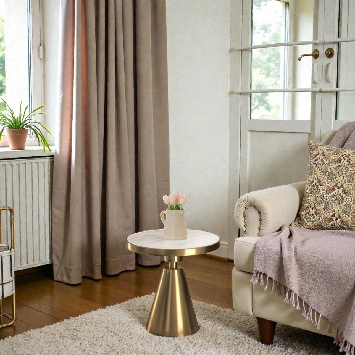 Metalkart Special The Giza' Gold Finish Accent Table