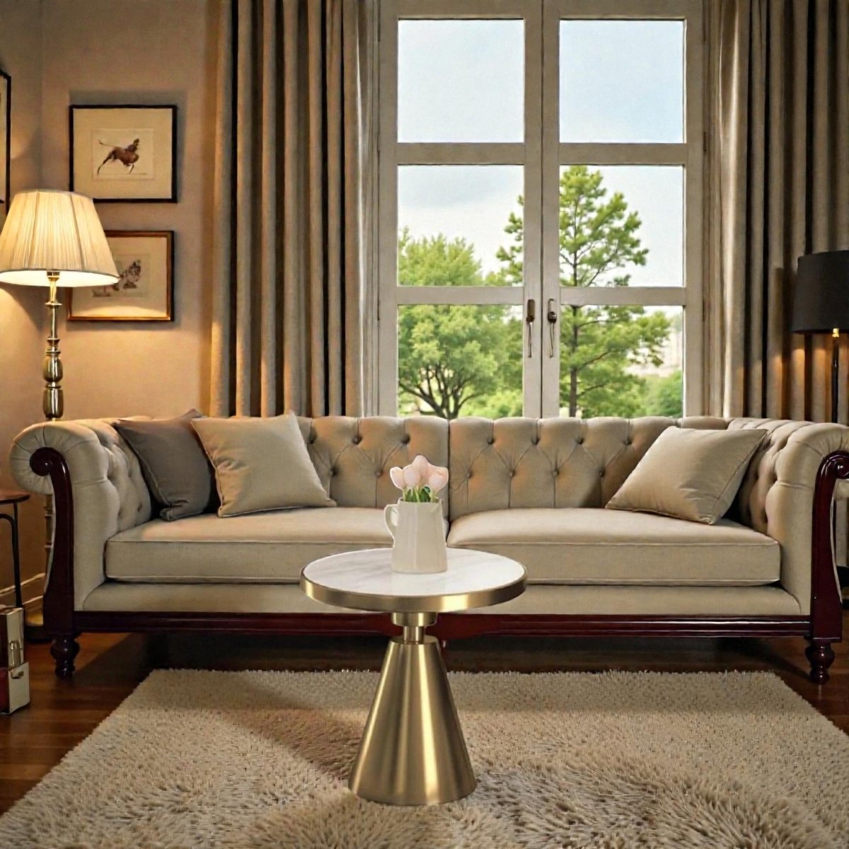 Metalkart Special The Giza' Gold Finish Accent Table