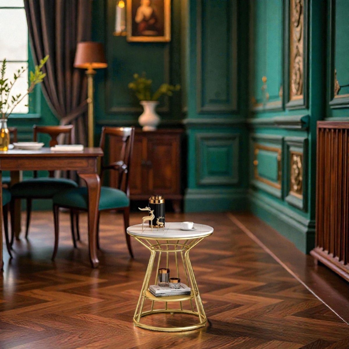 Metalkart Special The Meridian Caged Slate Nightstand