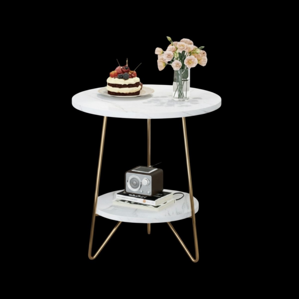 Metalkart Special Vera Hairpin Leg Nightstand with Open Shelving