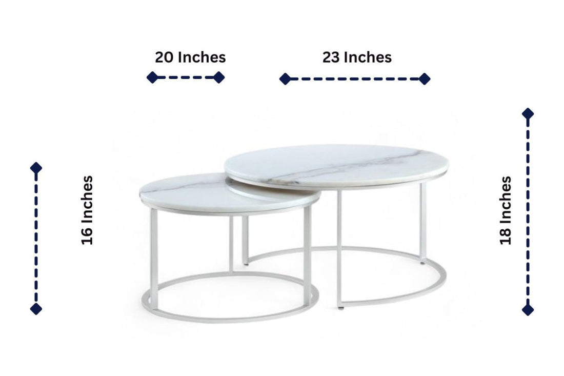 Metalkart Terrazzo Round Nesting Coffee Tables
