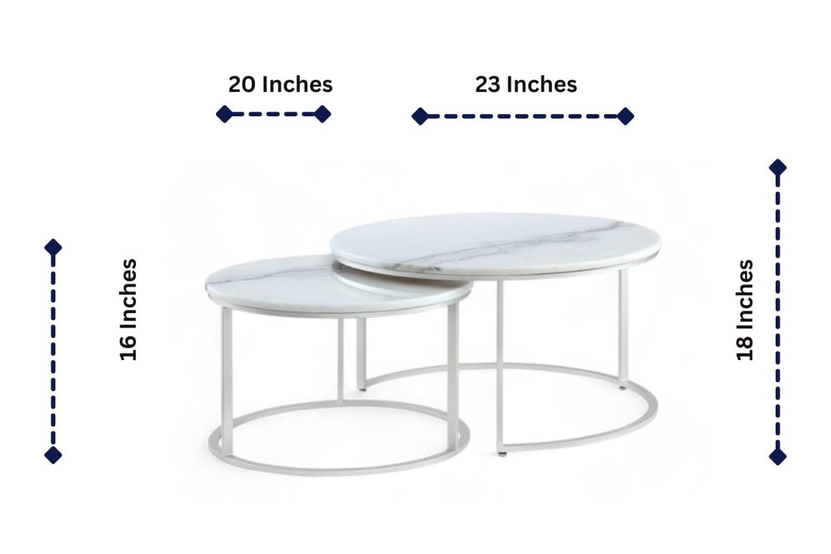 Metalkart Terrazzo Round Nesting Coffee Tables