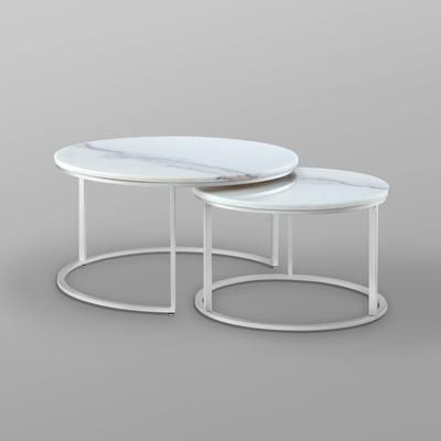 Metalkart Terrazzo Round Nesting Coffee Tables