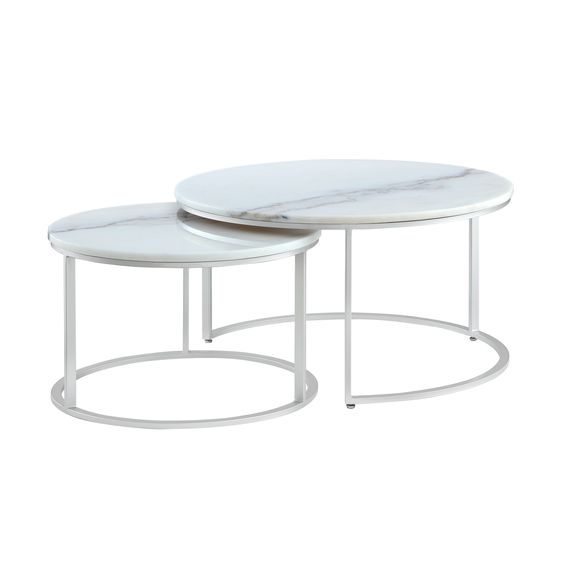 Metalkart Terrazzo Round Nesting Coffee Tables