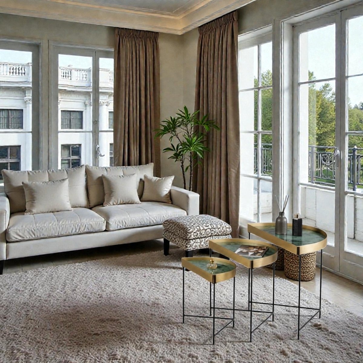 Metallic Jade Deco Black Frame Trio (Set of 3)