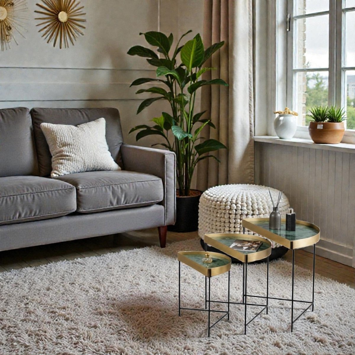 Metallic Jade Deco Black Frame Trio (Set of 3)