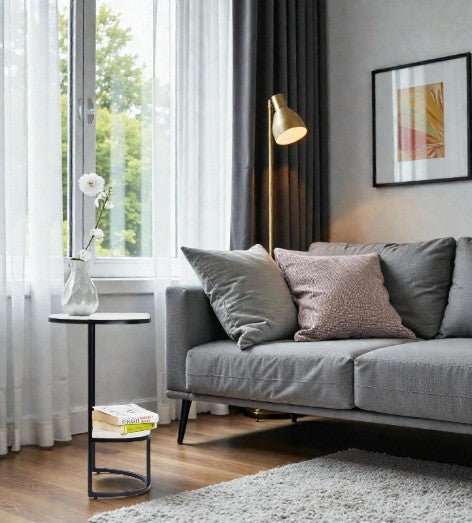 Metallic Lumiere Sofa End Table