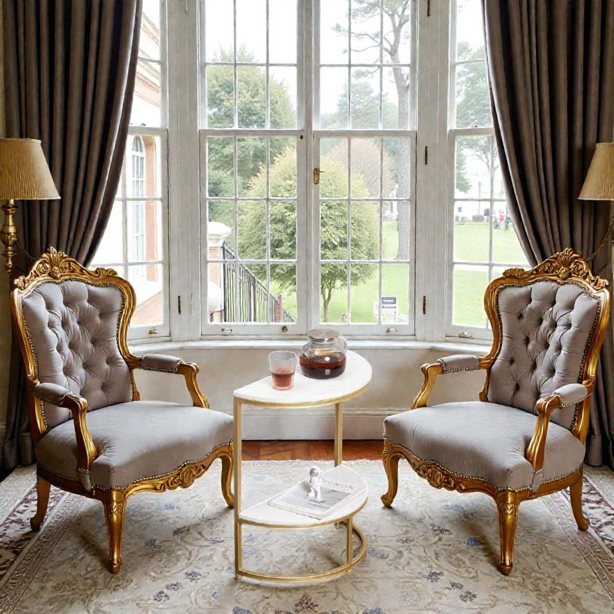 Metallic Lumiere Sofa End Table