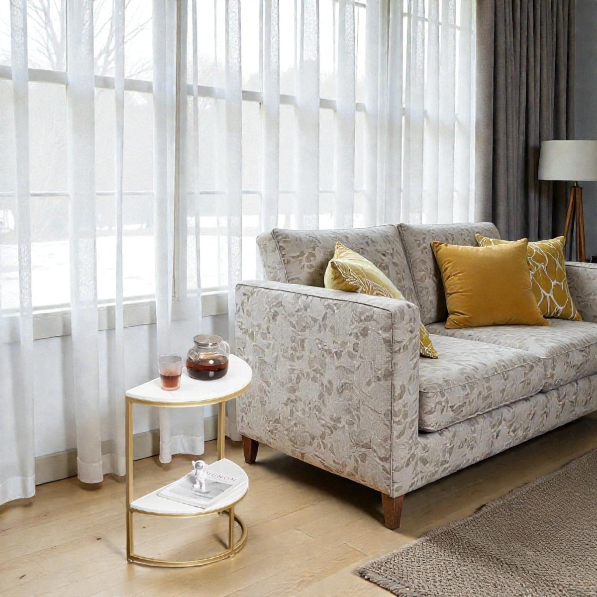 Metallic Lumiere Sofa End Table