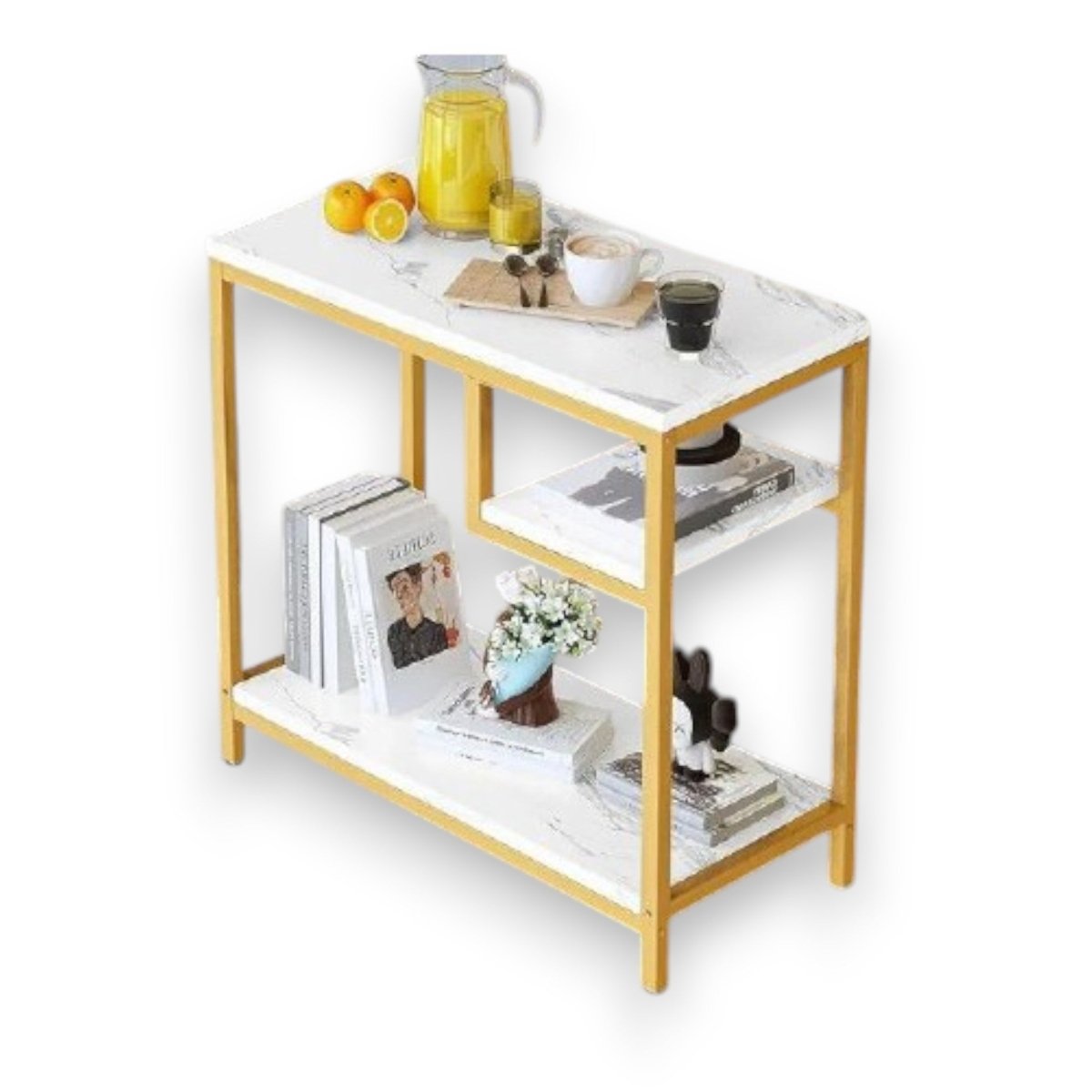 Metallic Luxe Nested Storage Snack Table