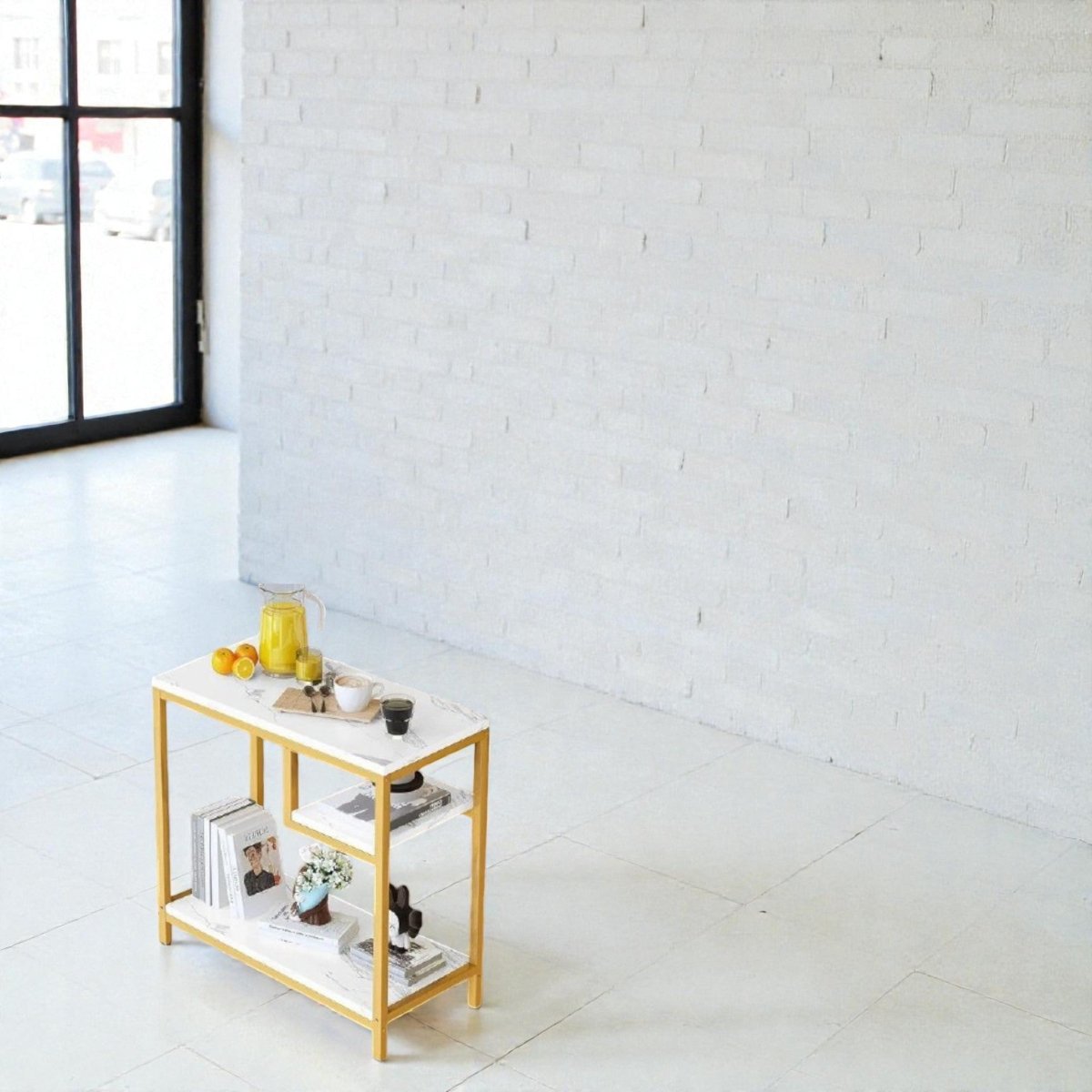 Metallic Luxe Nested Storage Snack Table