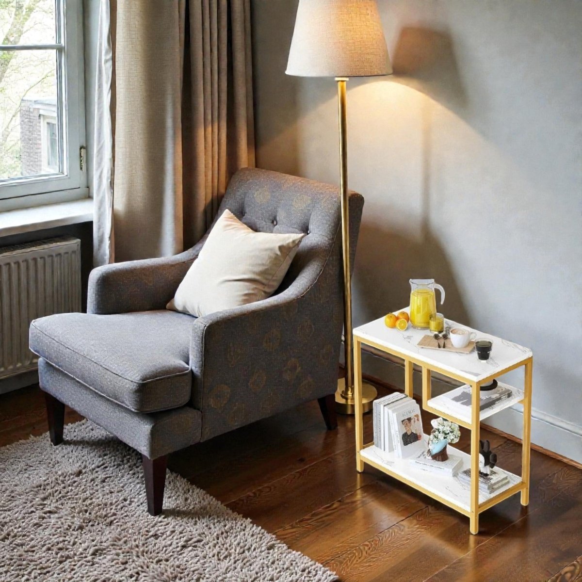 Metallic Luxe Nested Storage Snack Table
