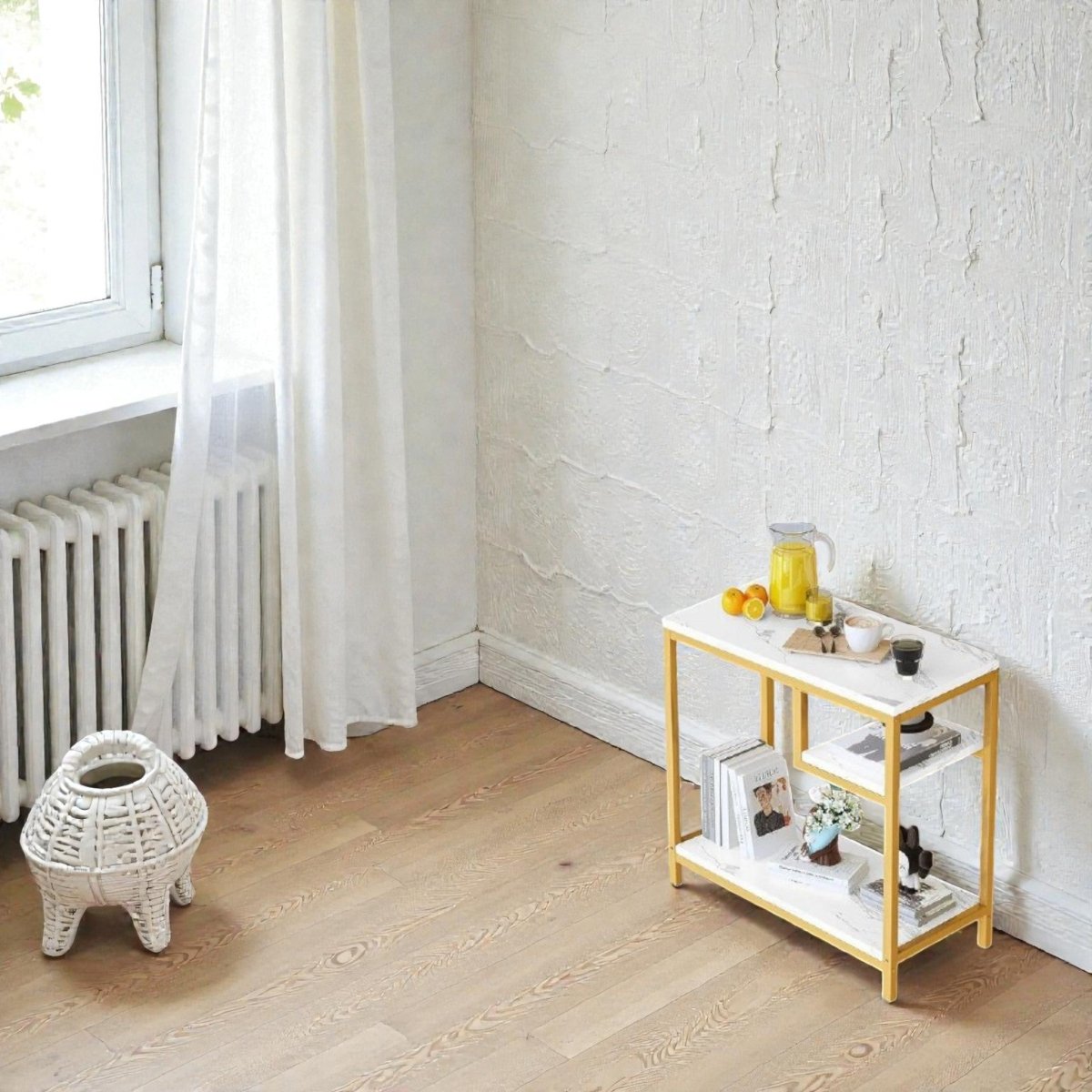 Metallic Luxe Nested Storage Snack Table