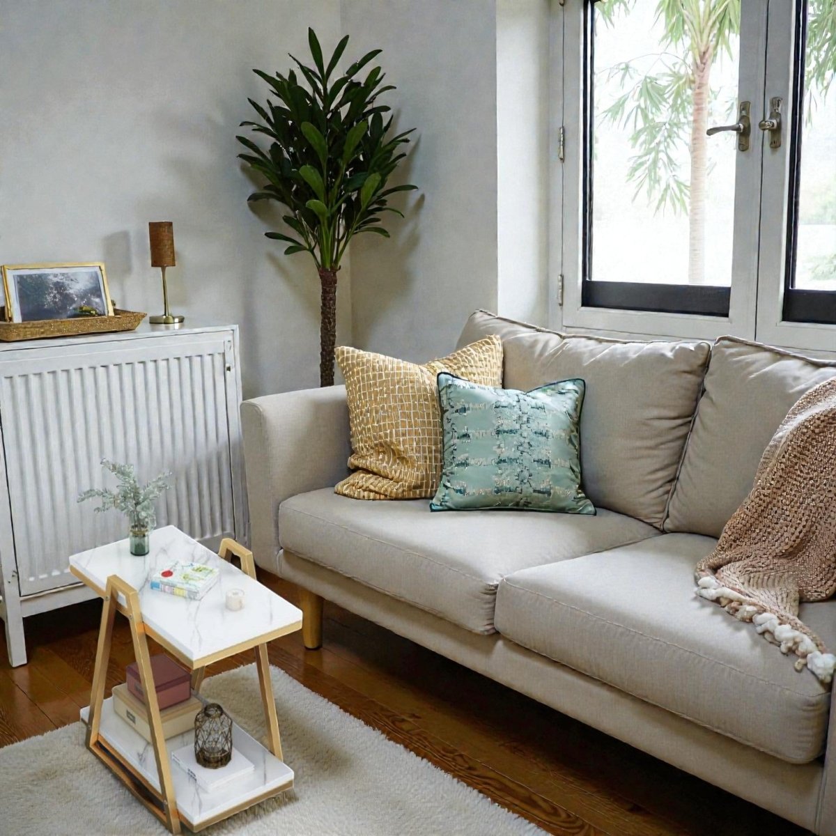 Metallic Luxe Slanted Side Sofa Table