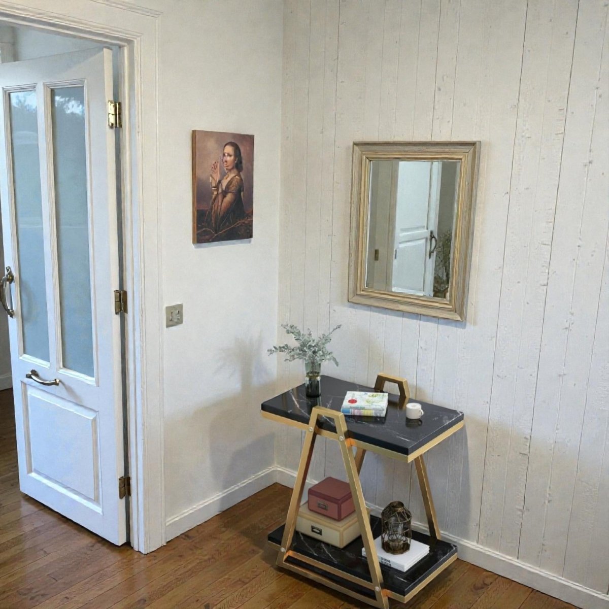 Metallic Luxe Slanted Side Sofa Table