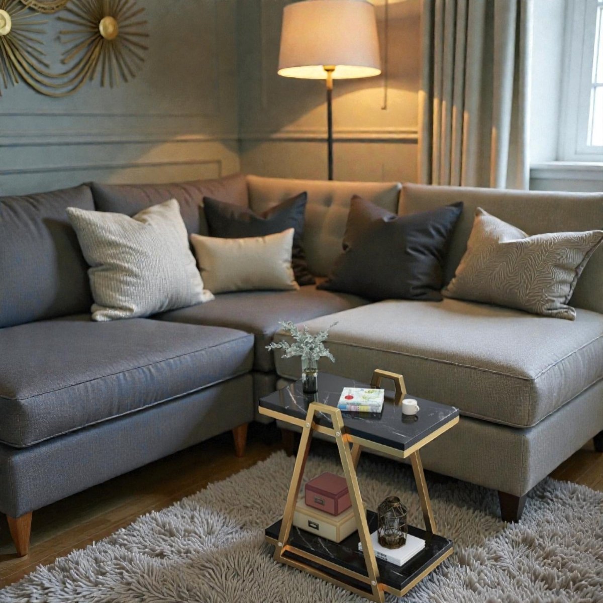 Metallic Luxe Slanted Side Sofa Table