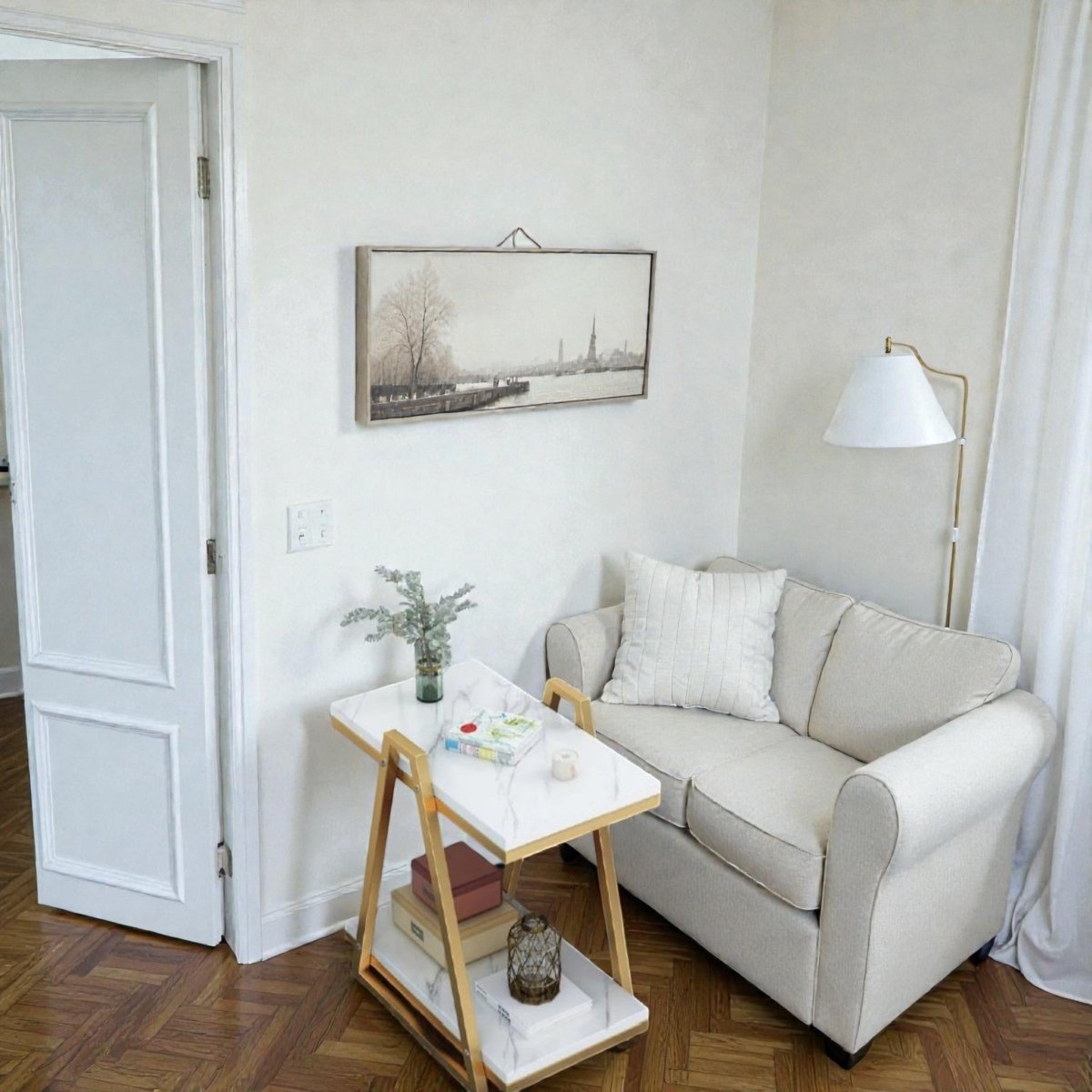 Metallic Luxe Slanted Side Sofa Table