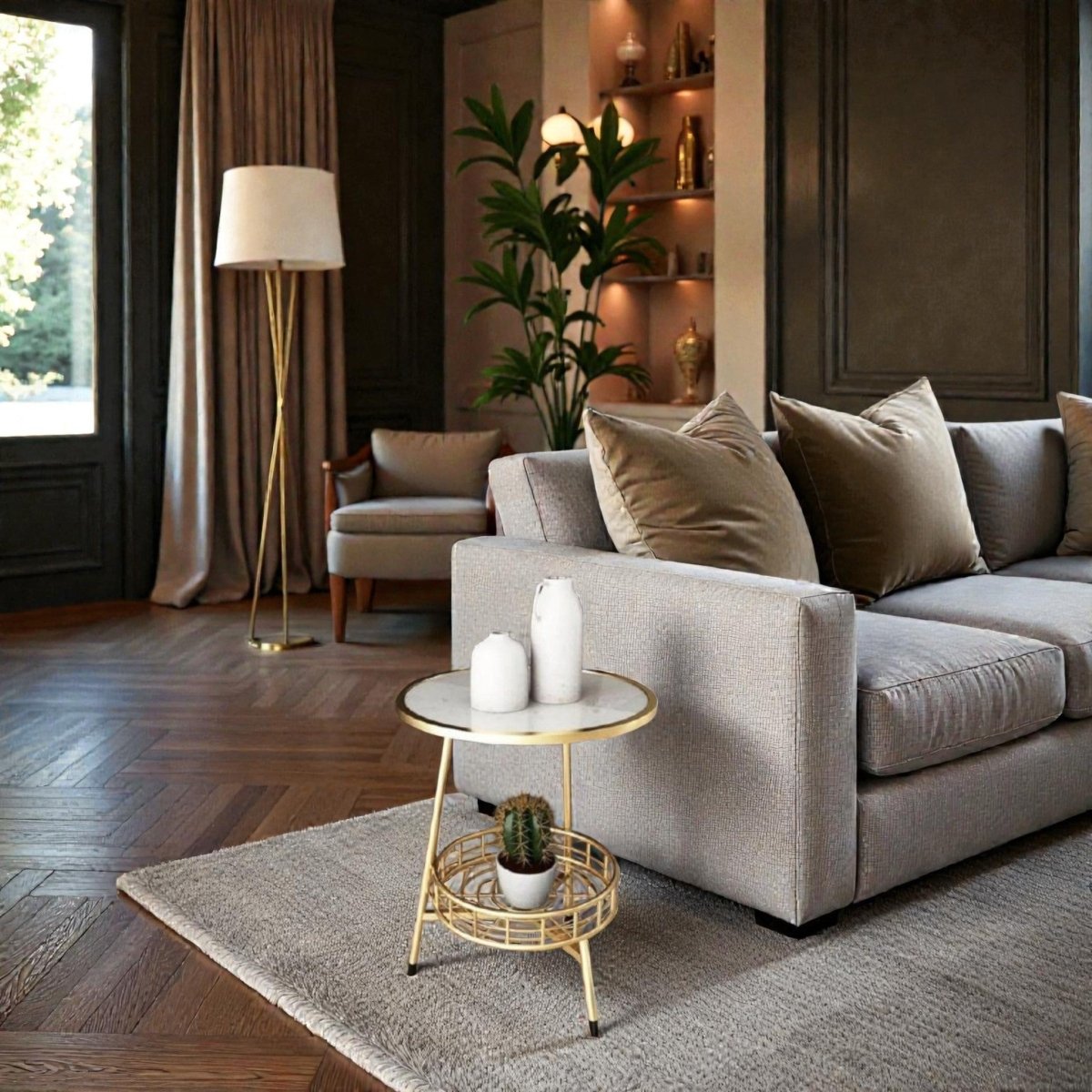 Metallic Luxembourg Modern Accent Table