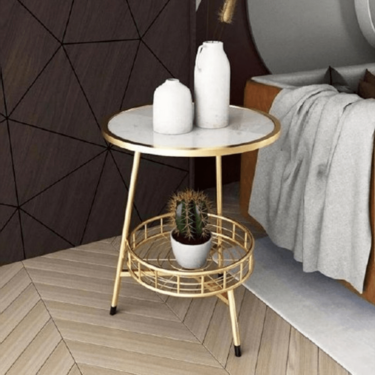 Metallic Luxembourg Modern Accent Table