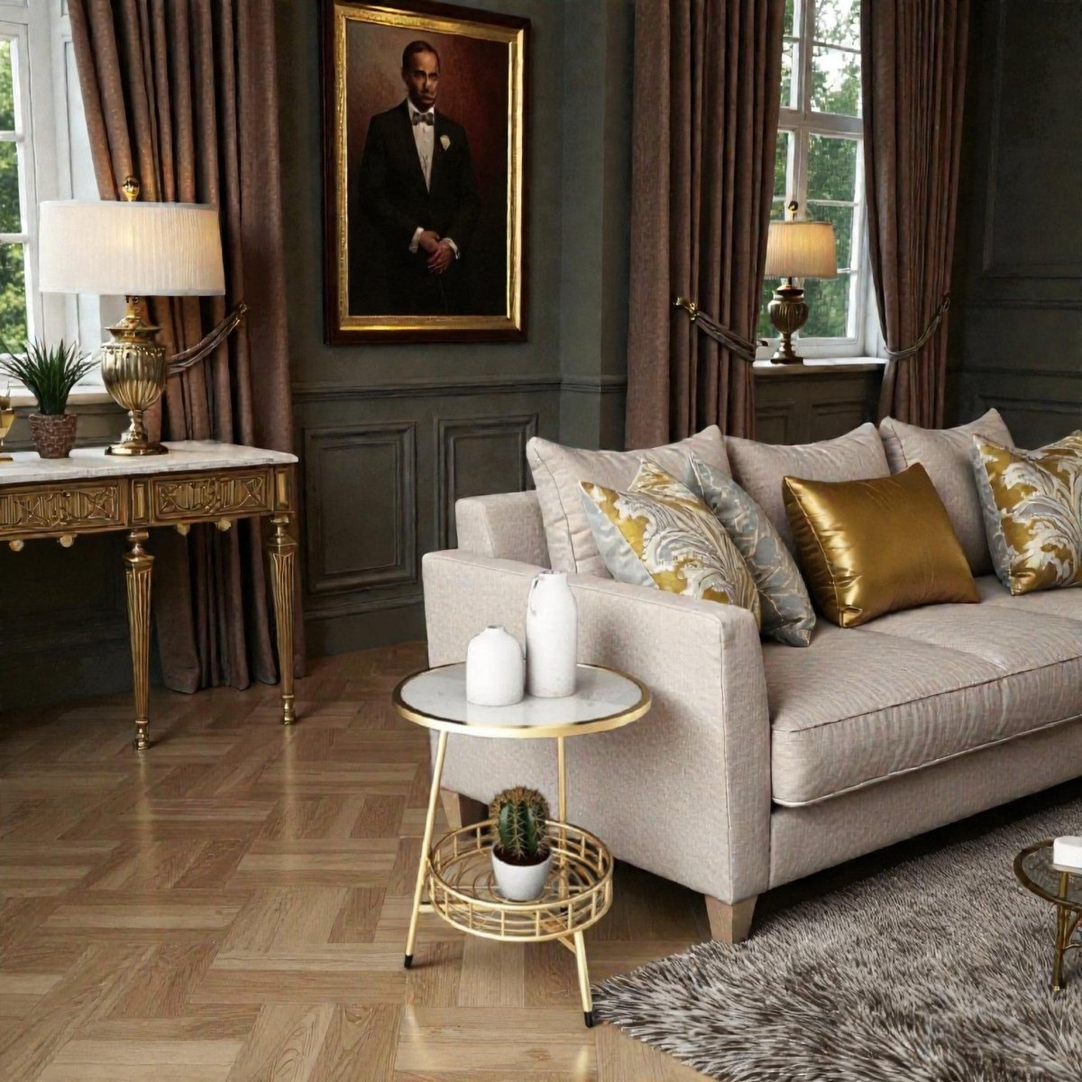 Metallic Luxembourg Modern Accent Table