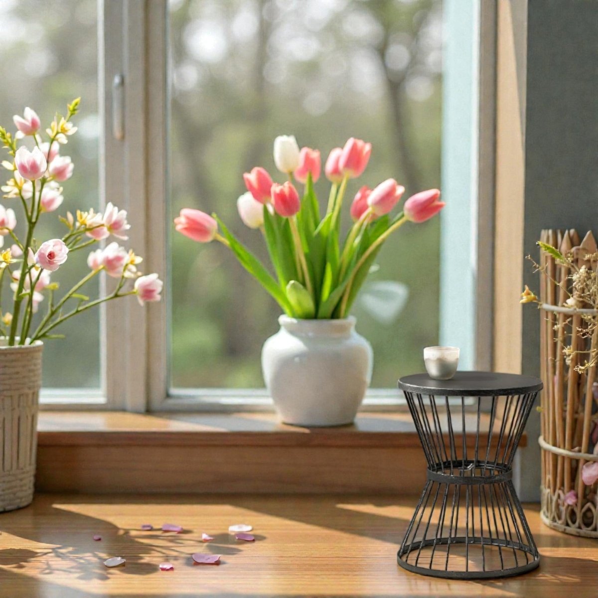 Metallic Nova Tapered Metal Drum Accent Table