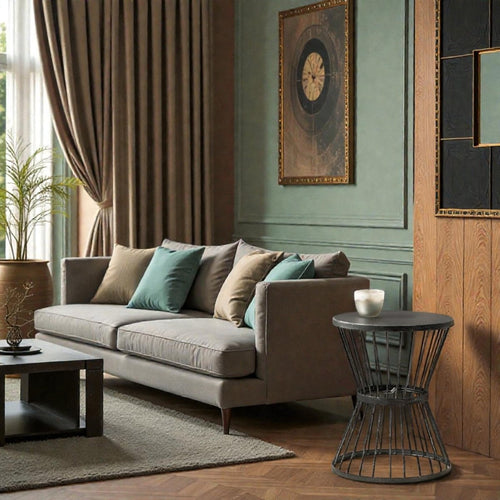 Metallic Nova Tapered Metal Drum Accent Table