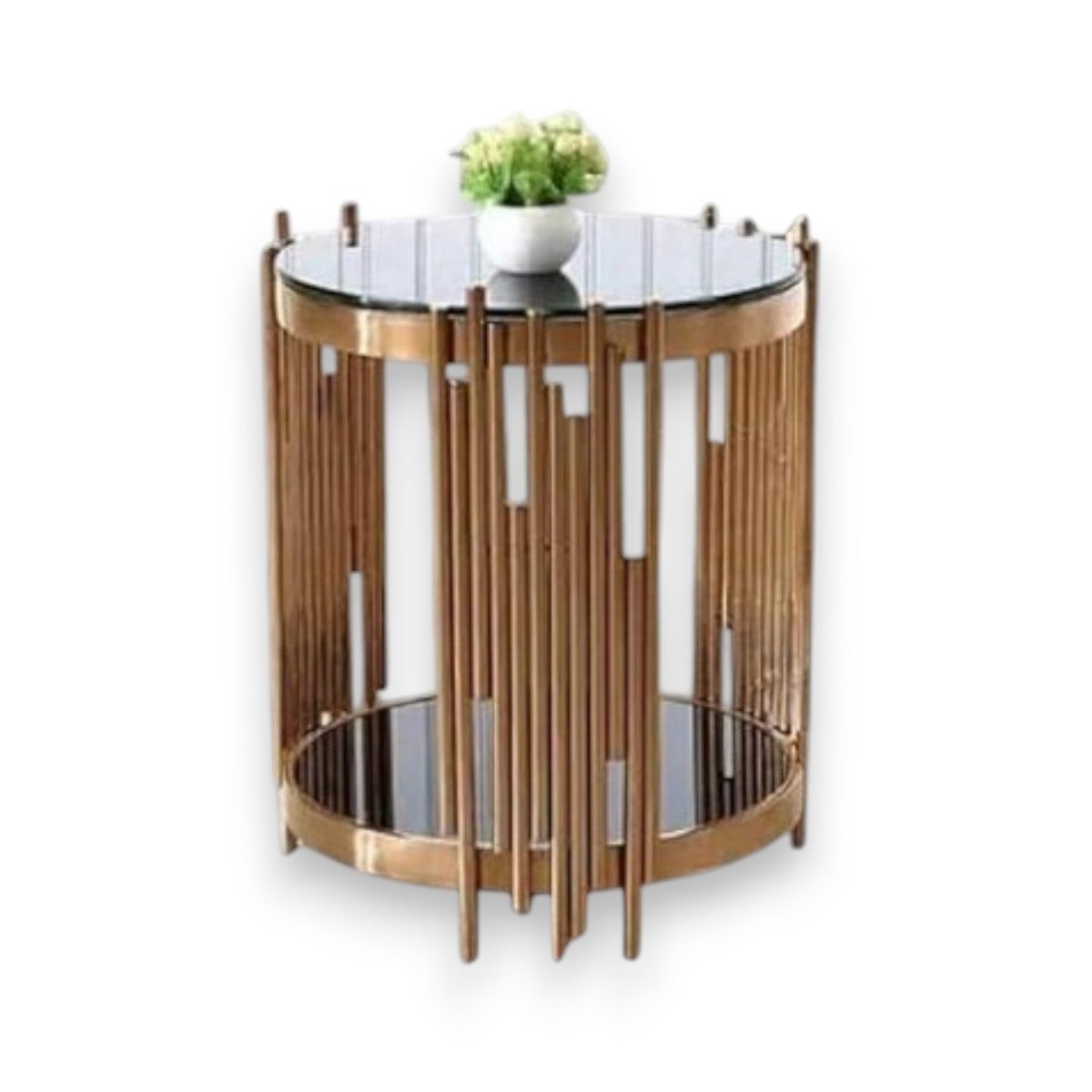 Metallic Palladium Waterfall End Table