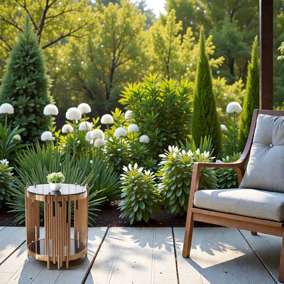 Metallic Palladium Waterfall End Table