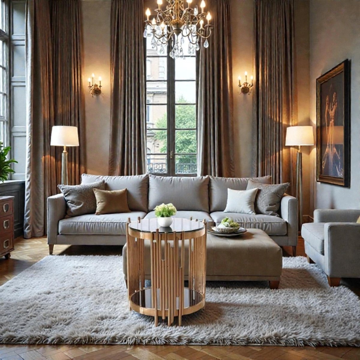 Metallic Palladium Waterfall End Table