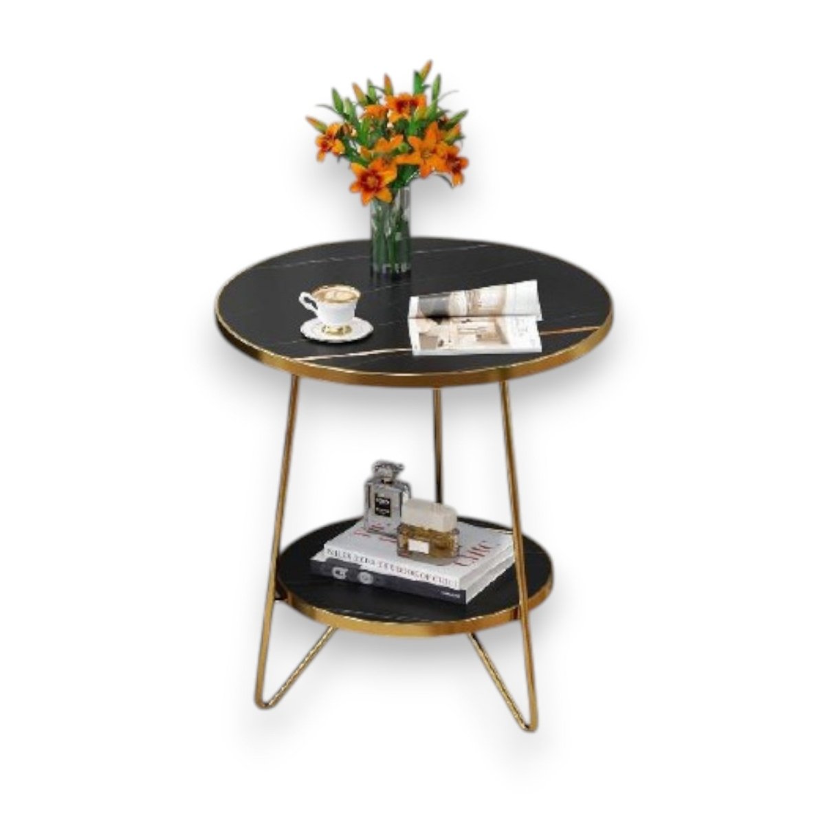 Metallic Sovereign Urban Industrial Tiered Nightstand