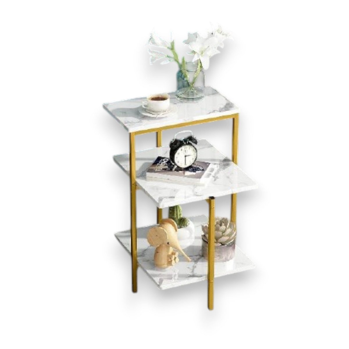 Metallic The Helix Staggered 3 - Tier End Table
